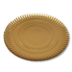 PRATO DE CARTAO OURO Nº 5 25 CM C/ 100 UND*