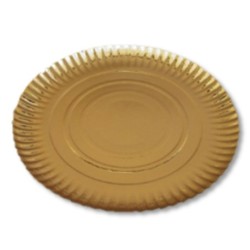 PRATO DE CARTAO OURO Nº 6G 29 CM C/ 100 UND