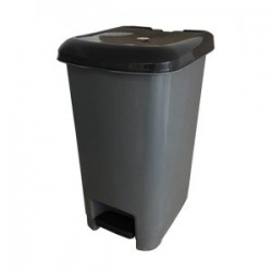 BALDE C/PEDAL SLIM SIST. FIXAR SACO PRETO/CINZA 50LT