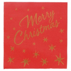 GUARDANAPOS DOUBLE POINT - MERRY CHRISTMAS 18 G/M2 40x40 CM ENCARNADO TISSUE (24X50UND.)