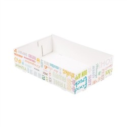 BANDEJAS TRANSPORTE SEM COMPARTIMENTOS PAROLE 450 G/M2 25,5x16x6,5 CM BRANCO CARTOLINA (25 UNIDADE)