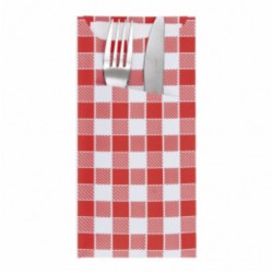 BOLSAS P/ TALHERES + GUARDANAPO JUST IN TIME - VICHY 90 + 10PE G/M2 11,2x22,5 CM CELULOSE (100 UNID.) 169.50